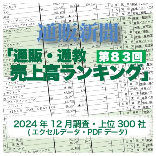 「第83回通販・通教売上高ランキング」(2024年12月調査・上位300社)